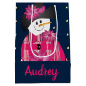 濃い青とピンク ミディアムペーパーバッグ (裏面)