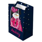 濃い青とピンク ミディアムペーパーバッグ (裏面アングル)