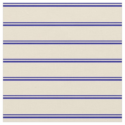 濃い青とベージュ色の線 ファブリック (クローズアップ)