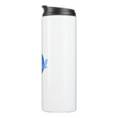 濃い青と淡い青の白の編集可能な名前モノグラム タンブラー (回転右)