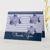 濃い青と淡い青 カード (黄色い花)