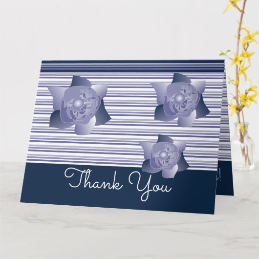 濃い青と淡い青 カード (黄色い花)