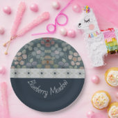 濃い青と灰色 ペーパープレート (パーティー)