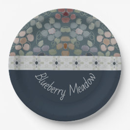 濃い青と灰色 ペーパープレート