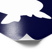 濃い青と白のウミガメ垂直B フォトプリント            (角)