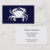 濃い青と白のカニの形 名刺 (正面/裏面)