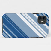 濃い青と白のストライプパターン Case-Mate iPhoneケース (裏面(横))