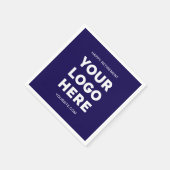 濃い青と白のビジネス ロゴ ハッピー リタイアメント スタンダードカクテルナプキン (角)