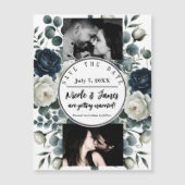 濃い青と白のフローラモダン緑の日救付付 (正面)