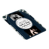 濃い青と白のフローラモダン緑の日救付付 マグネット (右側)