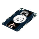 濃い青と白のフローラモダン緑の日救付付 マグネット (左側)