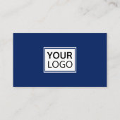 濃い青と白のプロフェッショナルカスタムロゴ 名刺 (裏面)