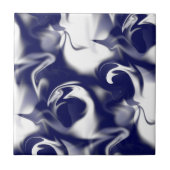 濃い青と白のワープ タイル (正面)