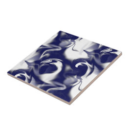 濃い青と白のワープ タイル