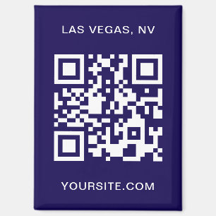 濃い青と白のQRコーモダンドプロモーション マグネット