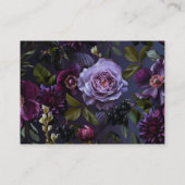 濃い青と紫の花のムーディーな結婚前お披露目会 エンクロージャーカード (裏面)