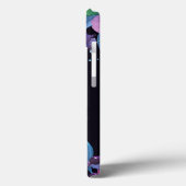 濃い青と紫の青の花のモノグラム Case-Mate iPhoneケース (裏面 / 左)