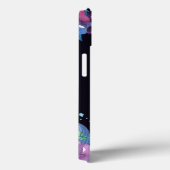 濃い青と紫の青の花のモノグラム Case-Mate iPhoneケース (裏面 / 右)