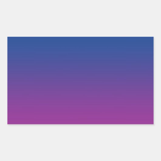 濃い青と紫グラデーション 長方形シール (正面)