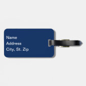 濃い青と緑に輝く野球選手 ラゲッジタグ (裏面横)