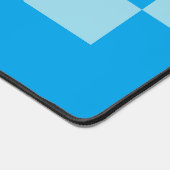 濃い青と薄い青の四角いブロックのパターン デスクマット (コーナー)