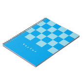 濃い青と薄い青の四角いブロックのパターン ノートブック (左側)