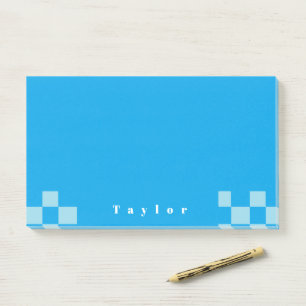 濃い青と薄い青の四角いブロックのパターン ポストイット