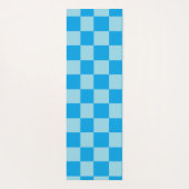 濃い青と薄い青の四角いブロックのパターン ヨガマット (裏面)