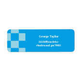 濃い青と薄い青の四角いブロックのパターン ラベル (正面)