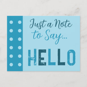 濃い青と薄い青　ただ挨拶を伝えるメモ ポストカード