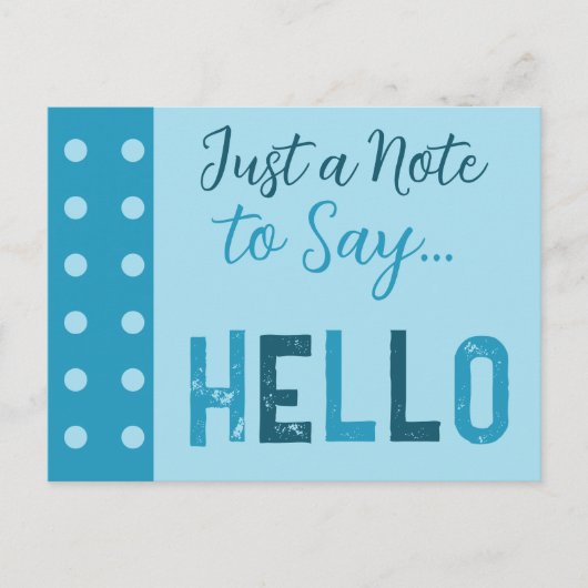 濃い青と薄い青　ただ挨拶を伝えるメモ ポストカード (正面)