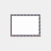 濃い青と赤の幾何三角形パターン ポストイット (正面)