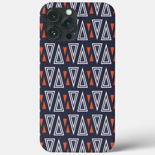 濃い青と赤の幾何三角形パターン Case-Mate iPhoneケース (裏面)