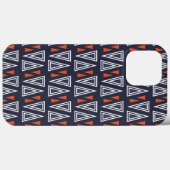 濃い青と赤の幾何三角形パターン Case-Mate iPhoneケース (裏面 (横))
