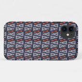 濃い青と赤の幾何三角形パターン Case-Mate iPhoneケース (裏面(横))