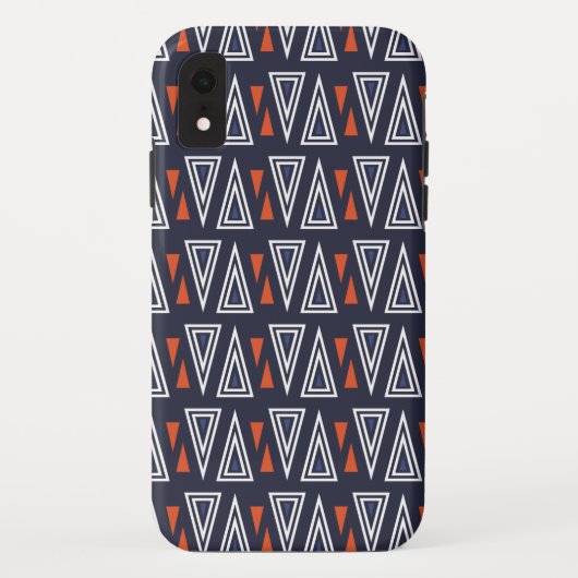 濃い青と赤の幾何三角形パターン Case-Mate iPhoneケース (裏面)