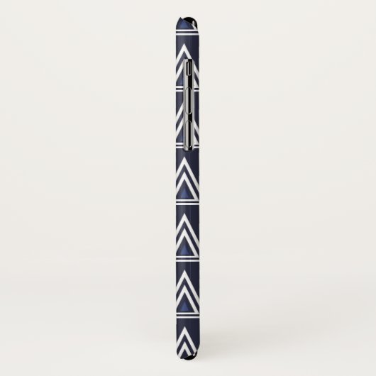 濃い青と赤の幾何三角形パターン Case-Mate iPhoneケース (裏面/左)