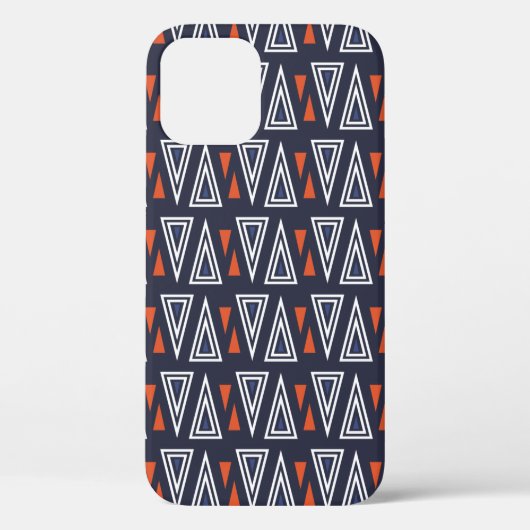 濃い青と赤の幾何三角形パターン Case-Mate iPhoneケース (裏面)