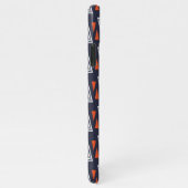 濃い青と赤の幾何三角形パターン iPhoneケース (右側)