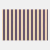 濃い青と赤面線のストライプパターン ラッピングペーパーシート (正面)