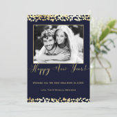 濃い青と金ゴールドのおめでとうモダンぶ シーズンカード (スタンド正面)