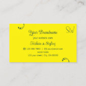 濃い青と黄色とモダンモノグラ華美ム付き 名刺 (裏面)