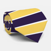 濃い青と黄色の水平のストライプ ネクタイ (ロール)