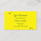 濃い青と黄色の装飾用の斜角華美 名刺 (裏面)