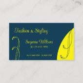 濃い青と黄色の装飾用の斜角華美 名刺 (正面)