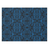 濃い青と黒のジオメトリメッシュパターン テーブルクロス (正面(横))