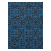 濃い青と黒のジオメトリメッシュパターン テーブルクロス (正面)