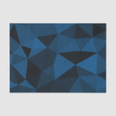 濃い青と黒のジオメトリメッシュパターン 薄葉紙 (正面)