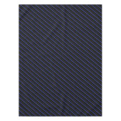 濃い青と黒の対角線ストライプの テーブルクロス (正面)