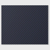 濃い青と黒の対角線ストライプの ラッピングペーパー (フラット)
